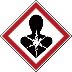 Varningsetikett kemikaliebestndig - Hlsofarlig 250 st