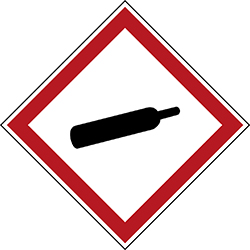 Varningsetikett kemikaliebestndig - Gas under tryck 250 st