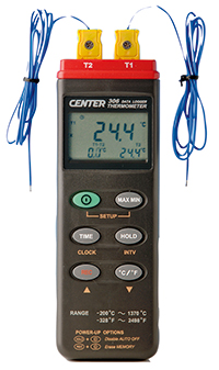 Thermometer, double with data logger