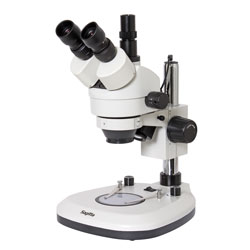 Stereo microscope with zoom trinocular