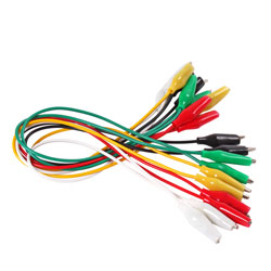 Laboratory cable crocodile 30 cm, pack of 10