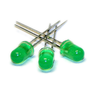 Flashing LED  5 mm green, pack of 10