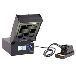 Soldering station with fan and LED lighting